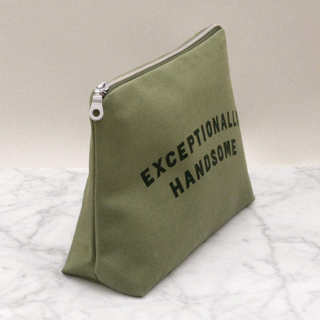 Alphabet Bags - Exceptionally Handsome - Olive Wash Bag