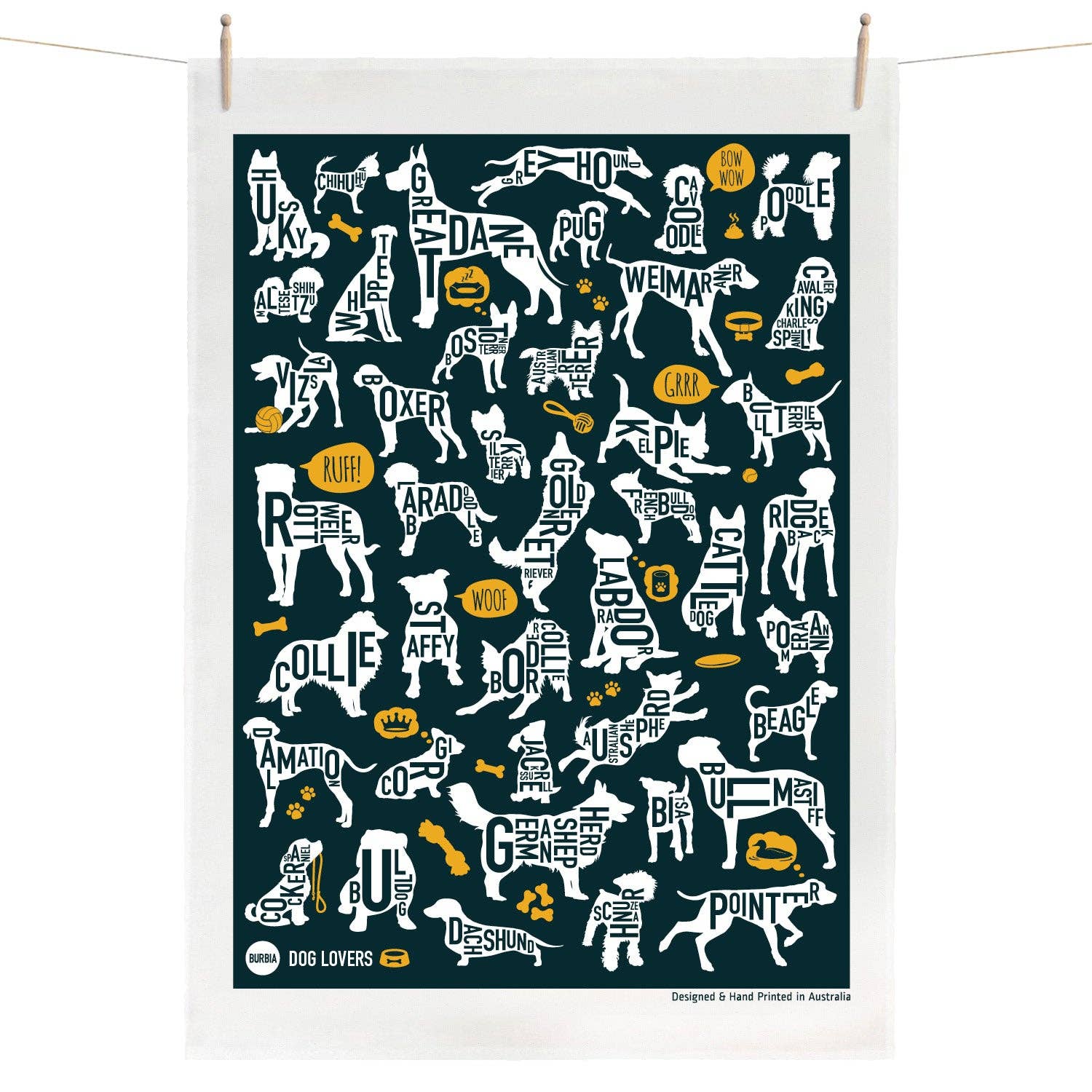 Burbia - Dog Lovers Tea Towel