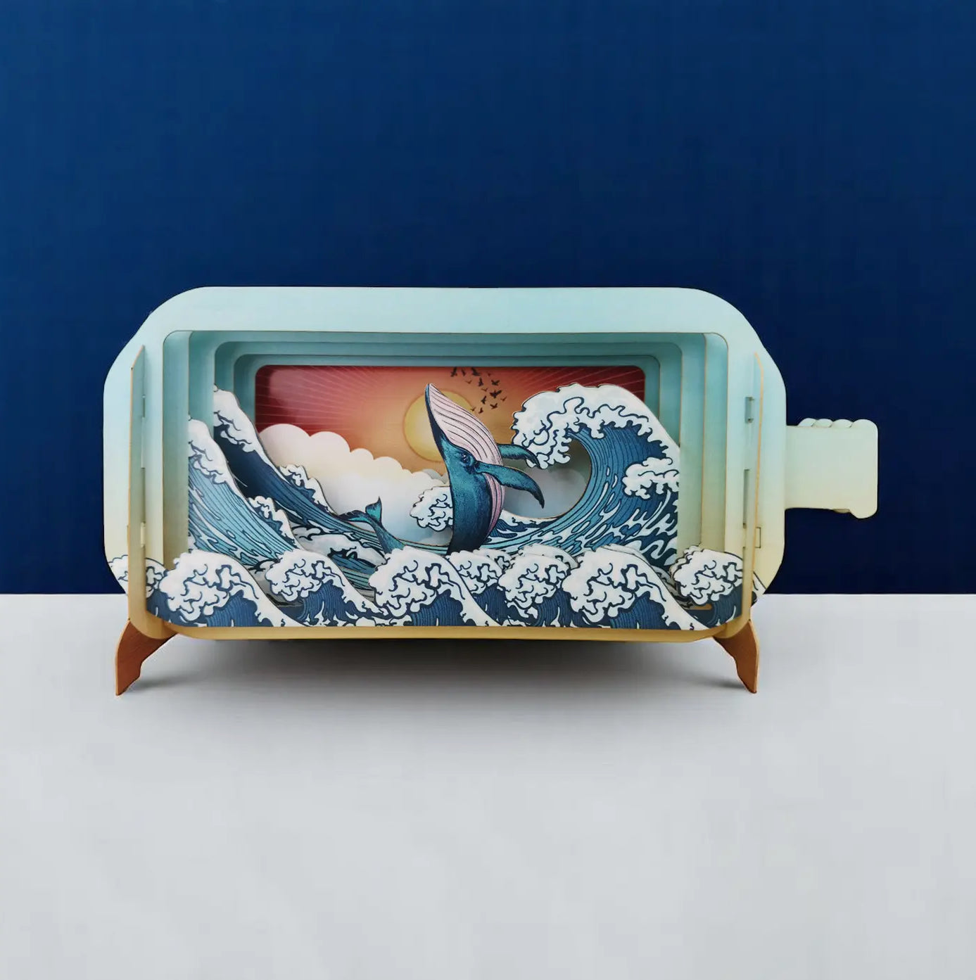 Alljoy Design - Message in a Bottle Pop Up Card - Whale and Wave