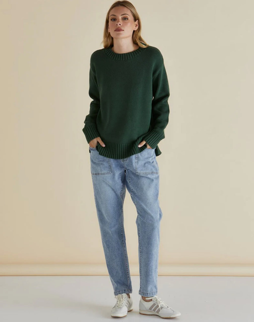 BETTY BASICS - ANDY KNITTED JUMPER - DARK GREEN