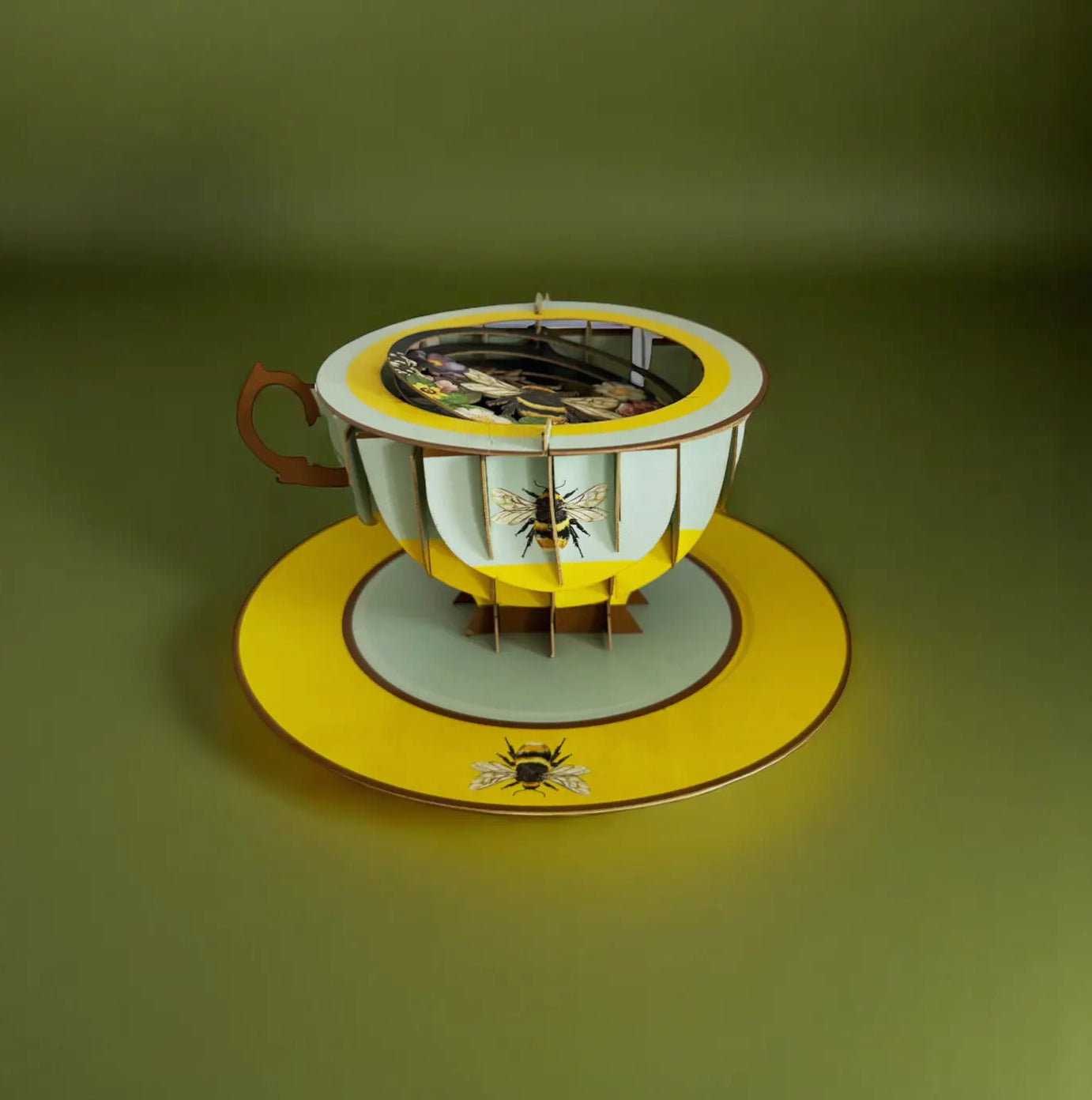 Alljoy Design - A cup of tea pop up card - Bee
