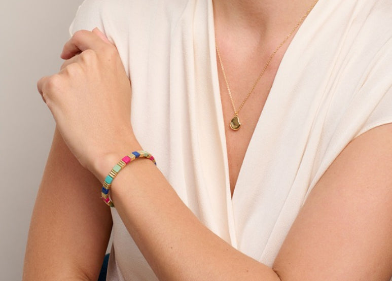BJ2647 BURGUNDY TILE BRACELET