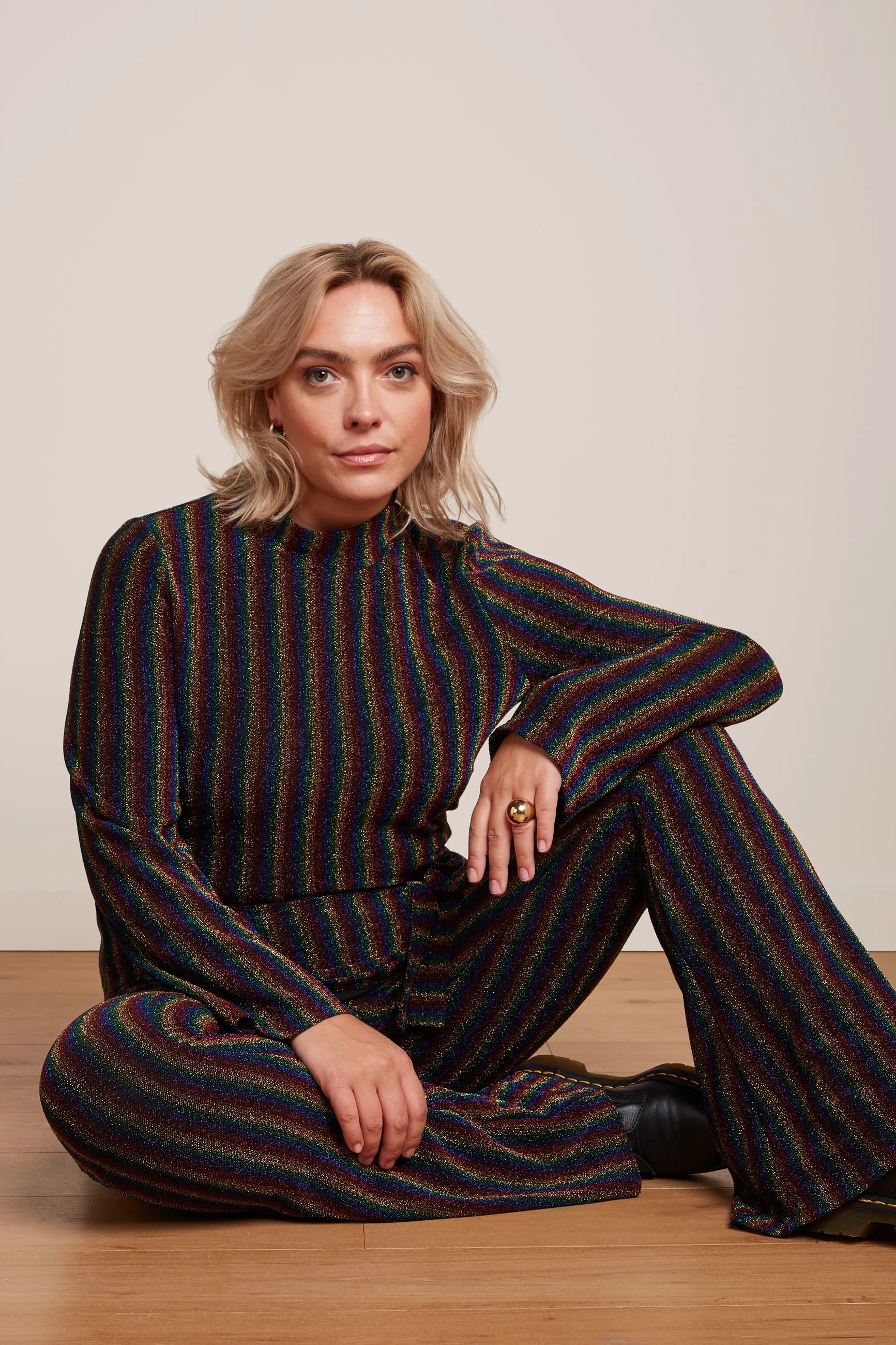 BORDER FLARE PANTS ALMA LUREX - KING LOUIE - AW25
