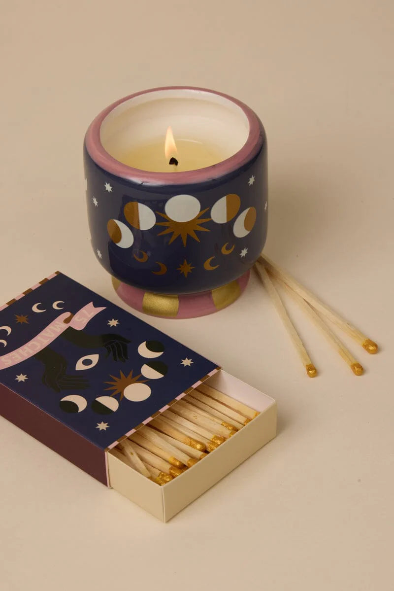 PADDYWAX: MOON PHASE CERAMIC CANDLE - Jasmine & Rose