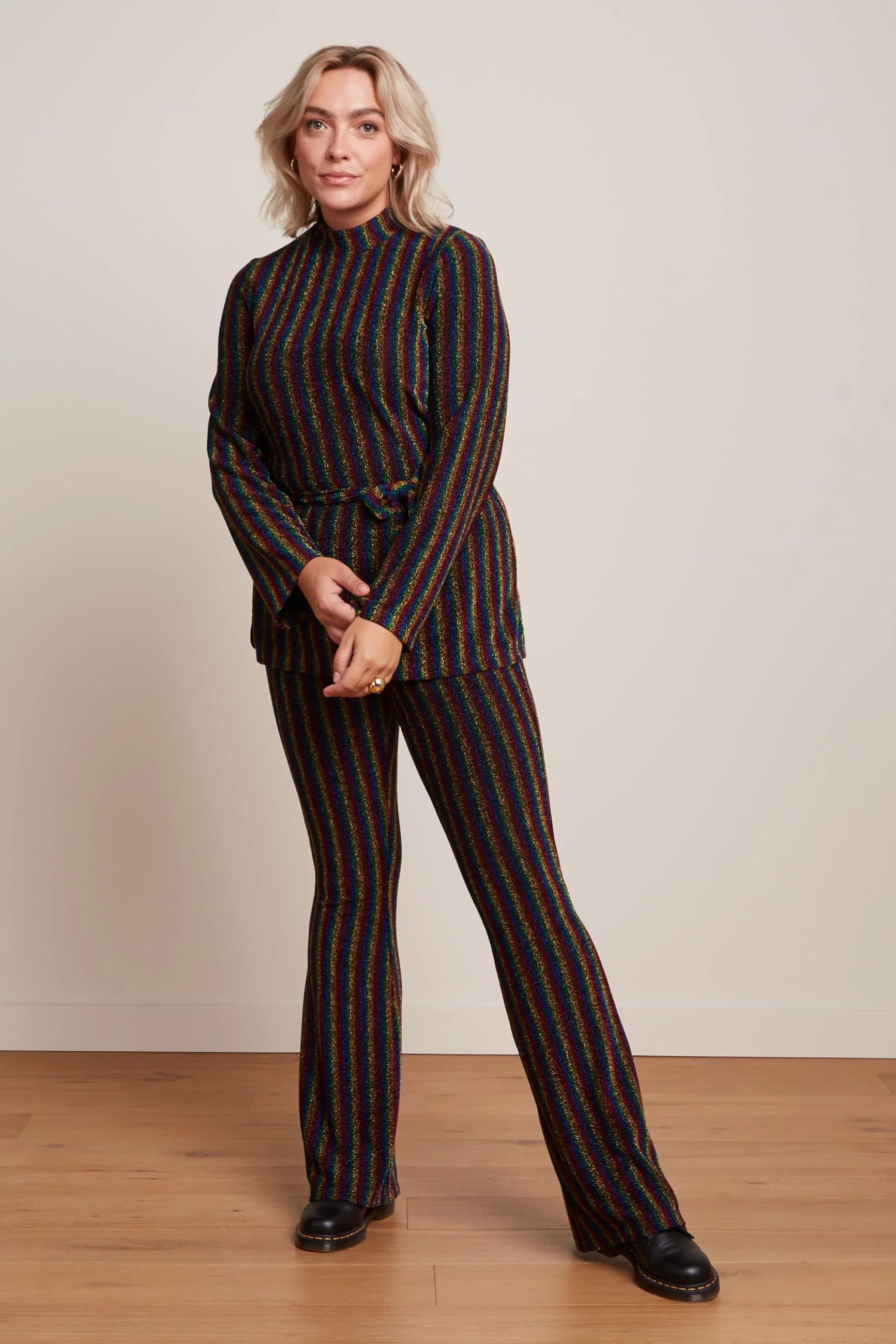 BORDER FLARE PANTS ALMA LUREX - KING LOUIE - AW25