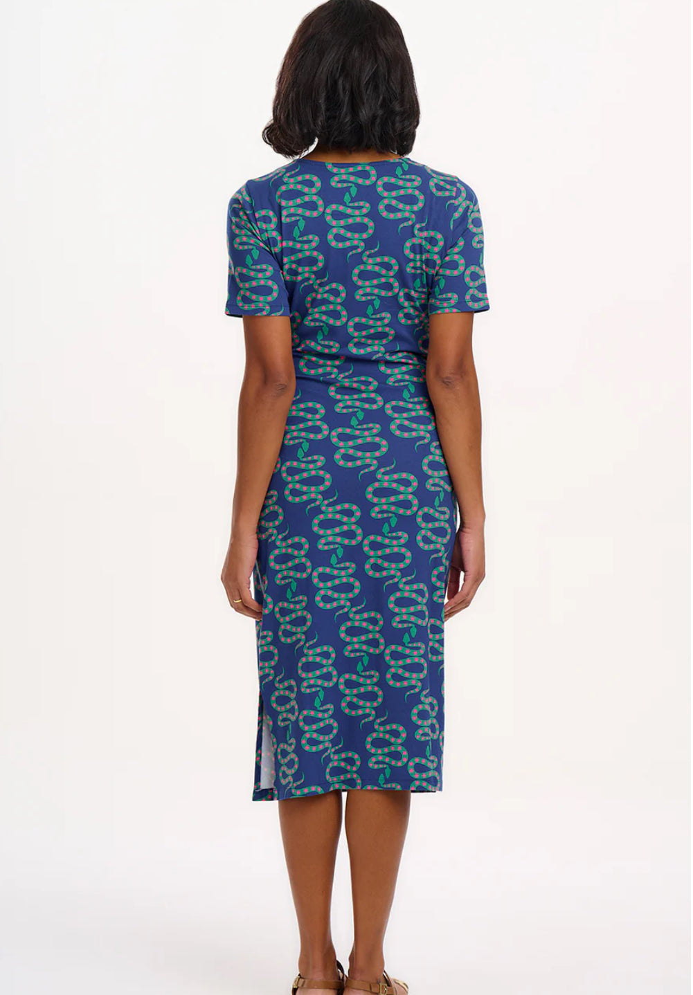 Emersyn Jersey Midi Dress - Bright Navy, Star Snakes