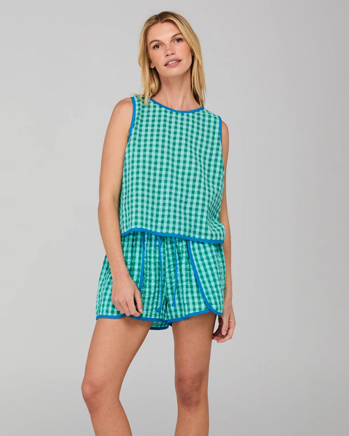 BOOM SHANKAR ROSE TOP - GREEN SEERSUCKER - SS26