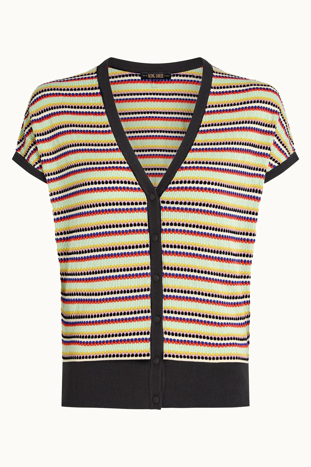 V-BUTTON TOP ROCCA - BLACK - KING LOUIE