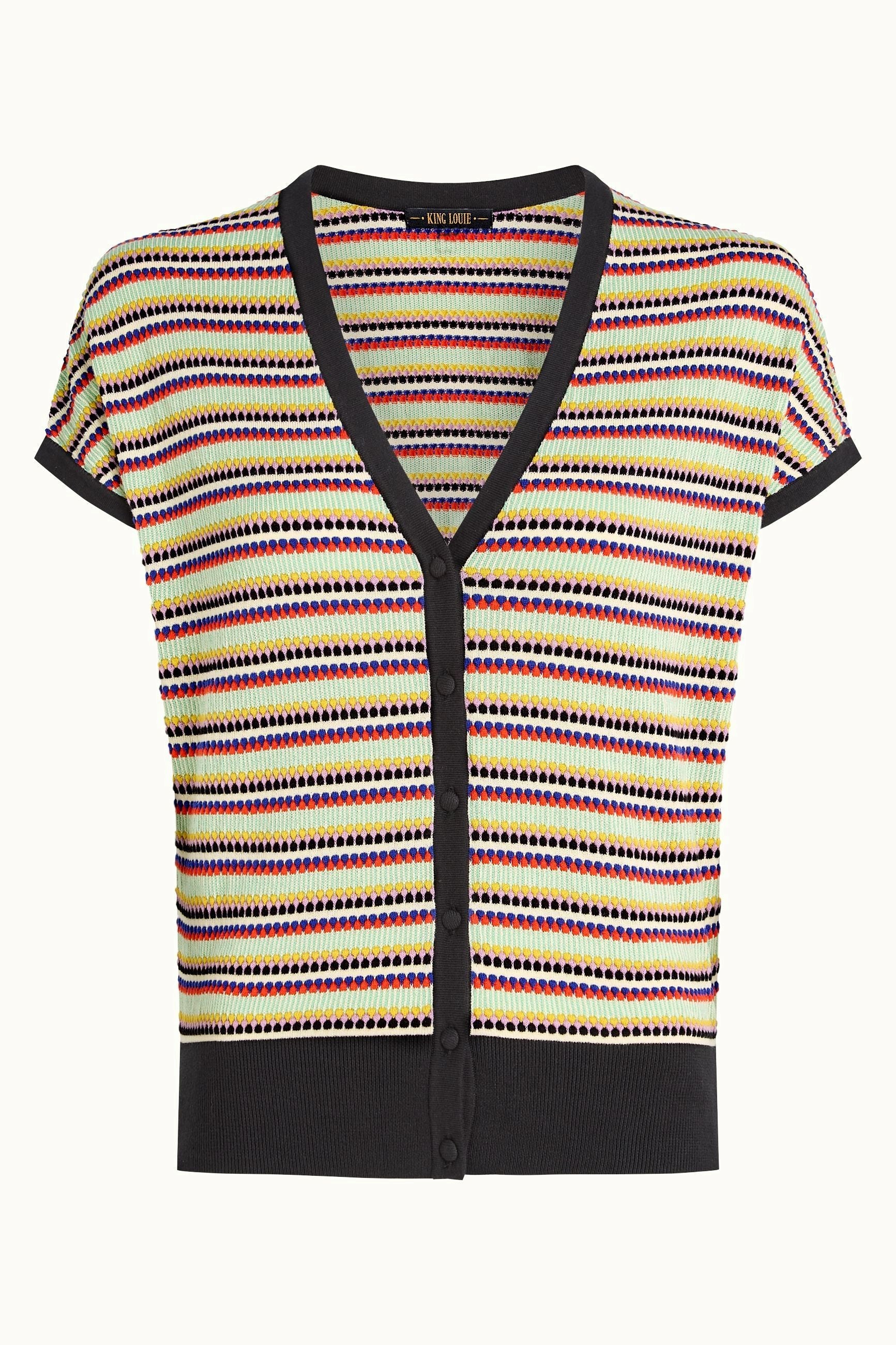 V-BUTTON TOP ROCCA - BLACK - KING LOUIE