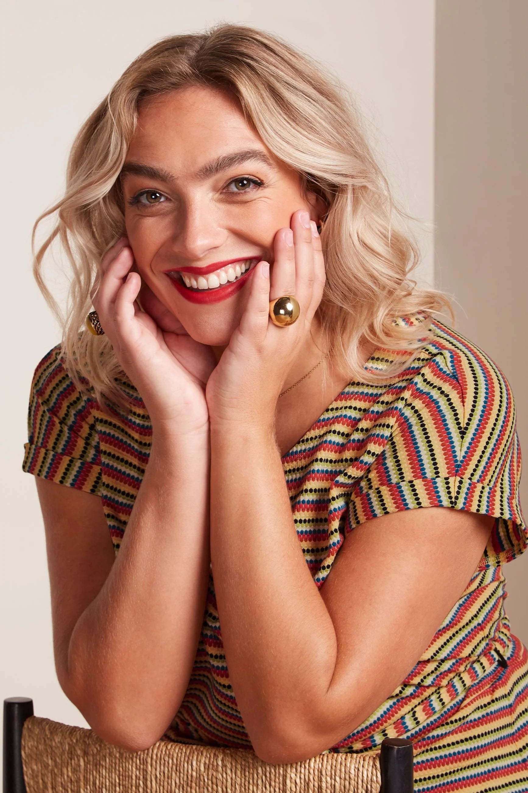 ARIA TUNIC DRESS BEEBOP STRIPE - CUSTARD YELLOW - KING LOUIE