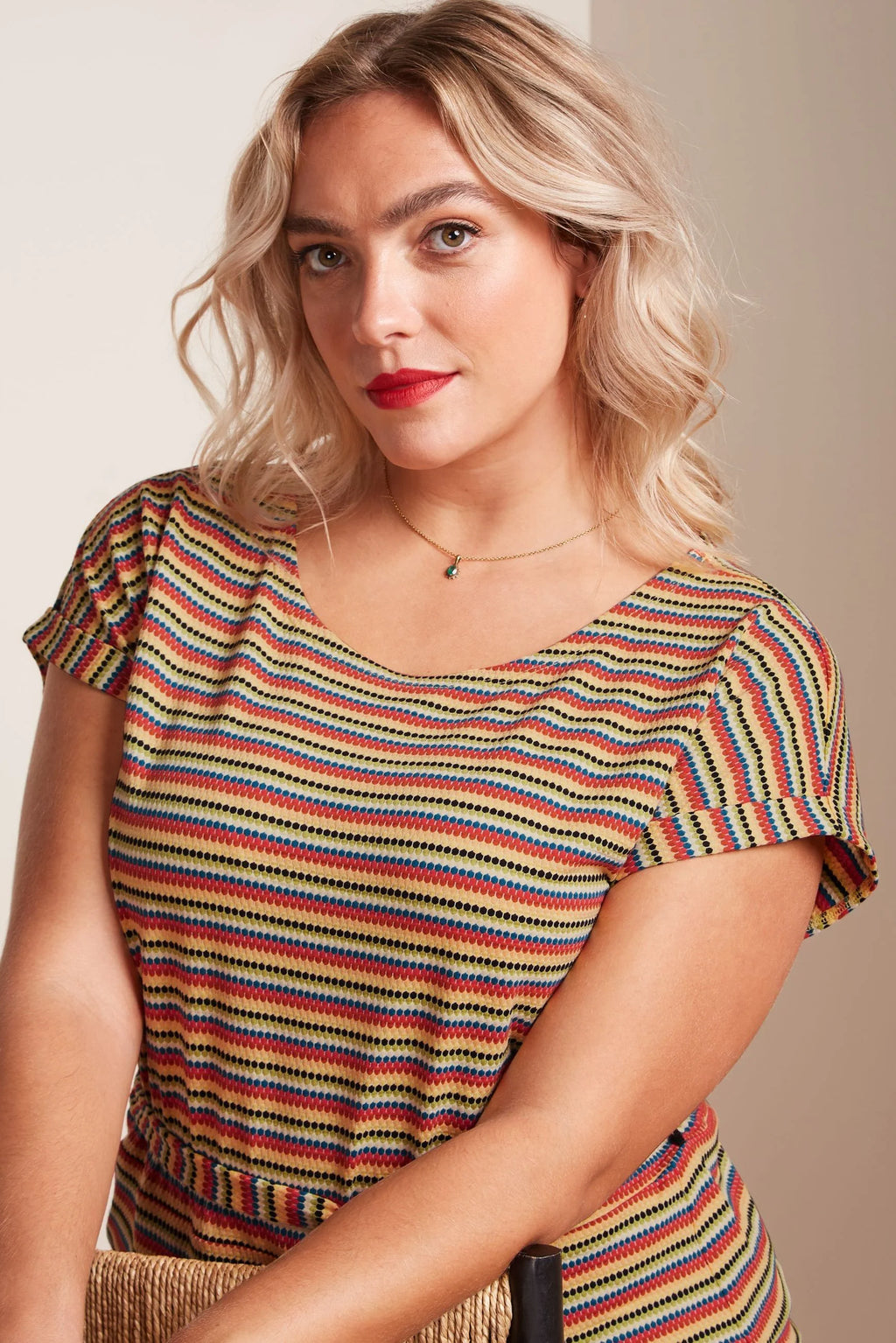 ARIA TUNIC DRESS BEEBOP STRIPE - CUSTARD YELLOW - KING LOUIE