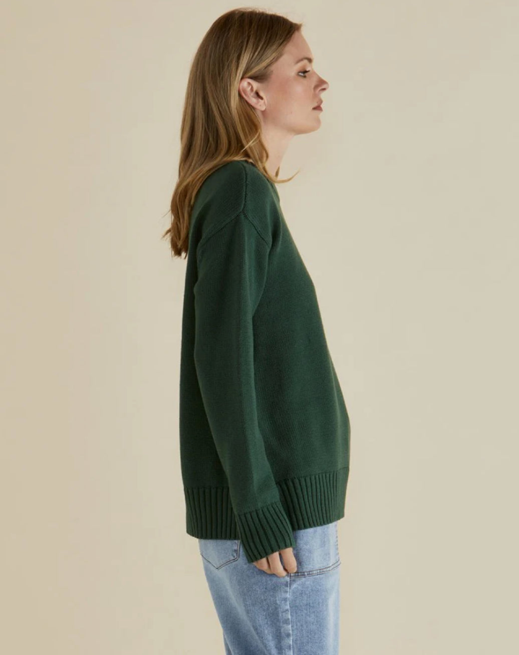 BETTY BASICS - ANDY KNITTED JUMPER - DARK GREEN