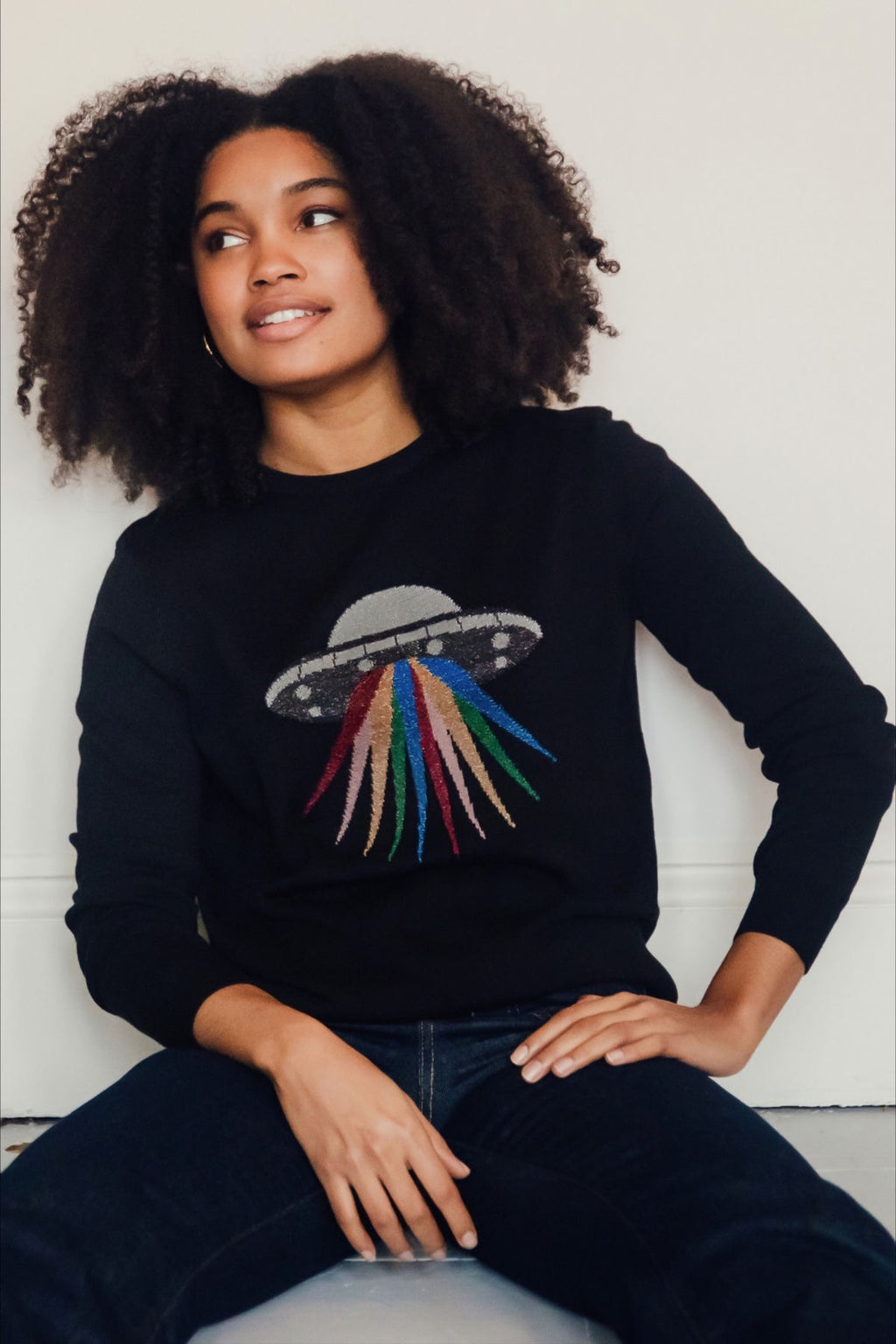 ASTRID JUMPER BLACK RAINBOW UFO - SUGARHILL BRIGHTON - AW25