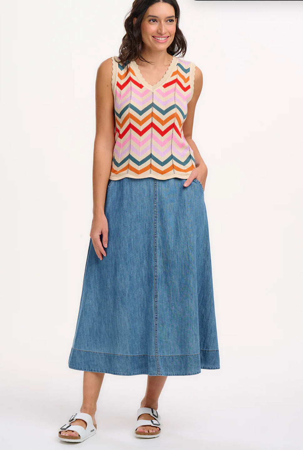 Orianna Skirt - Mid-Blue Denim