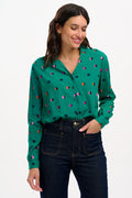BRETTA SHIRT GREEN RAINBOW SHADOW POLKA - SUGARHILL BRIGHTON - AW25