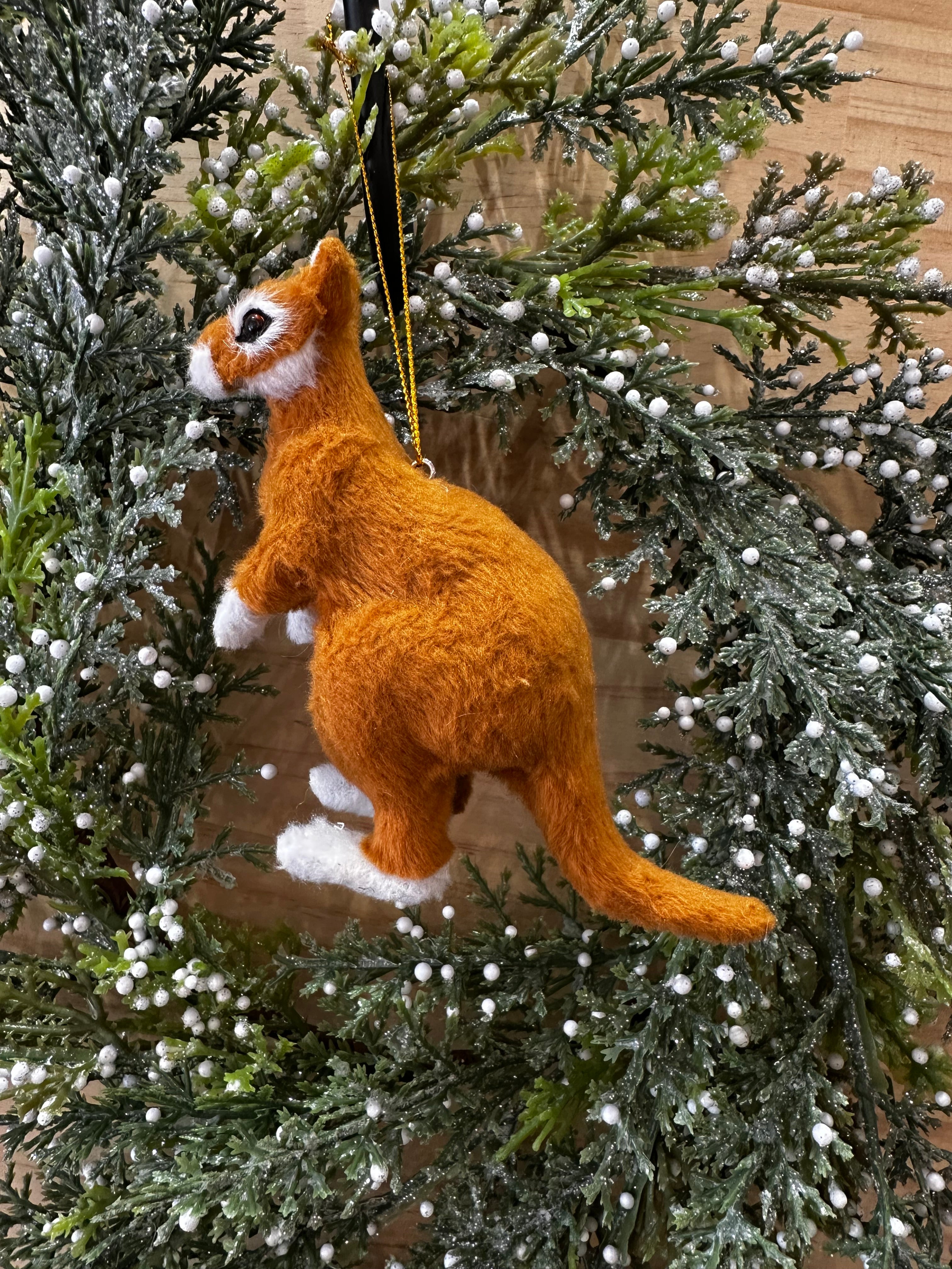 Kangaroo ornament hanging red - 2024