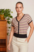 V-BUTTON TOP ROCCA - BLACK - KING LOUIE