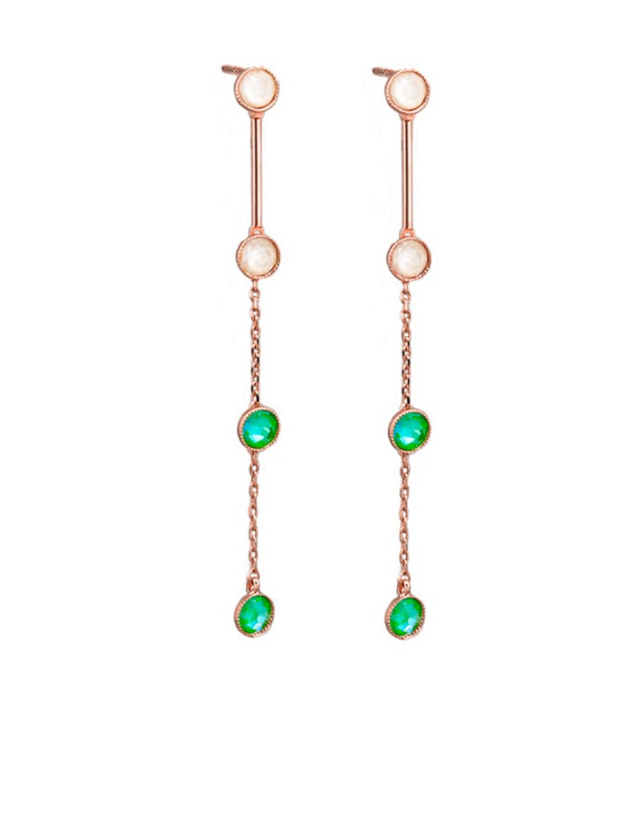 Rose Gold Green Hanging Crystal E/R