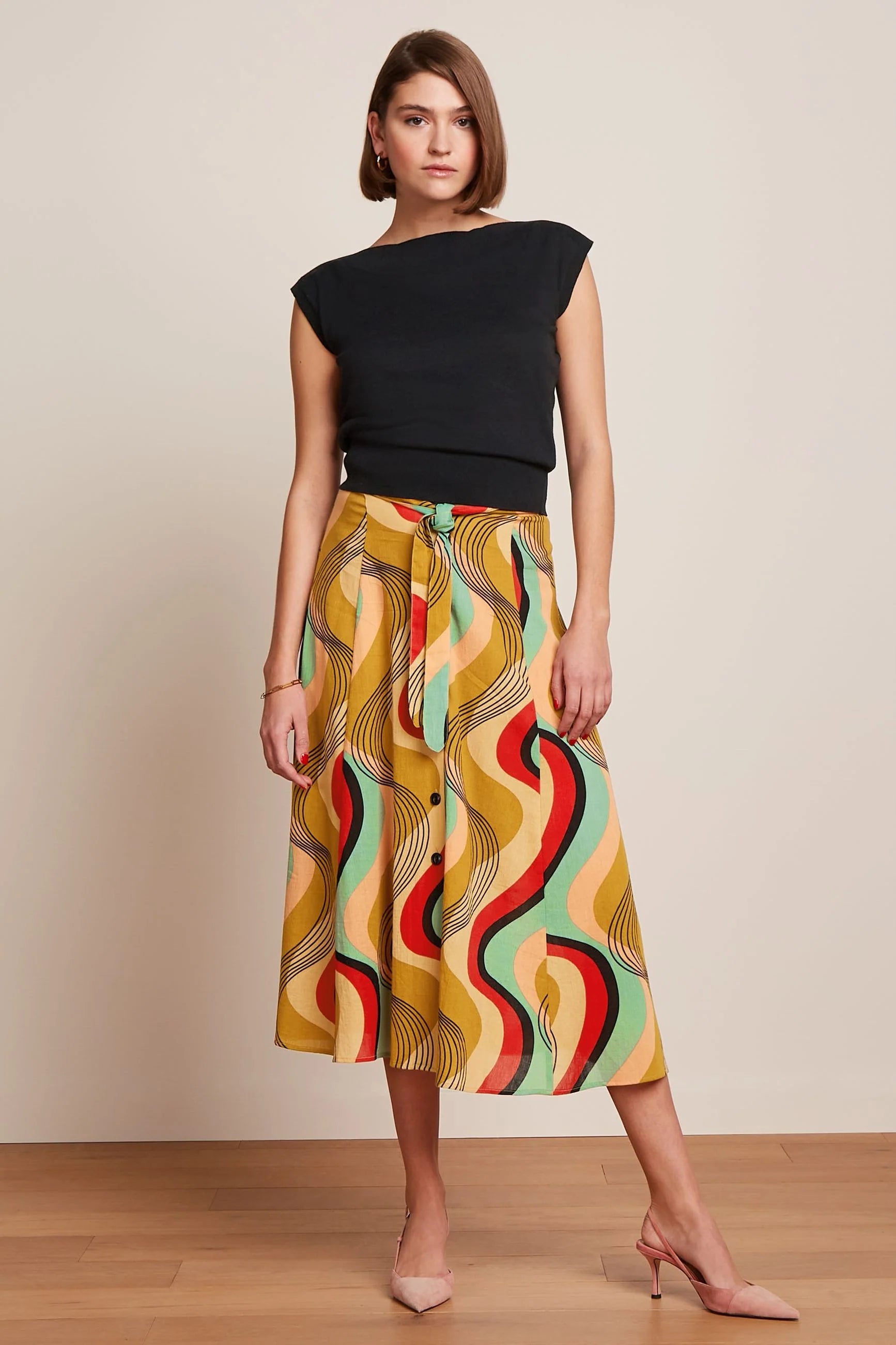 JUDY MIDI SKIRT FALAISE - HARVEST YELLOW - KING LOUIE