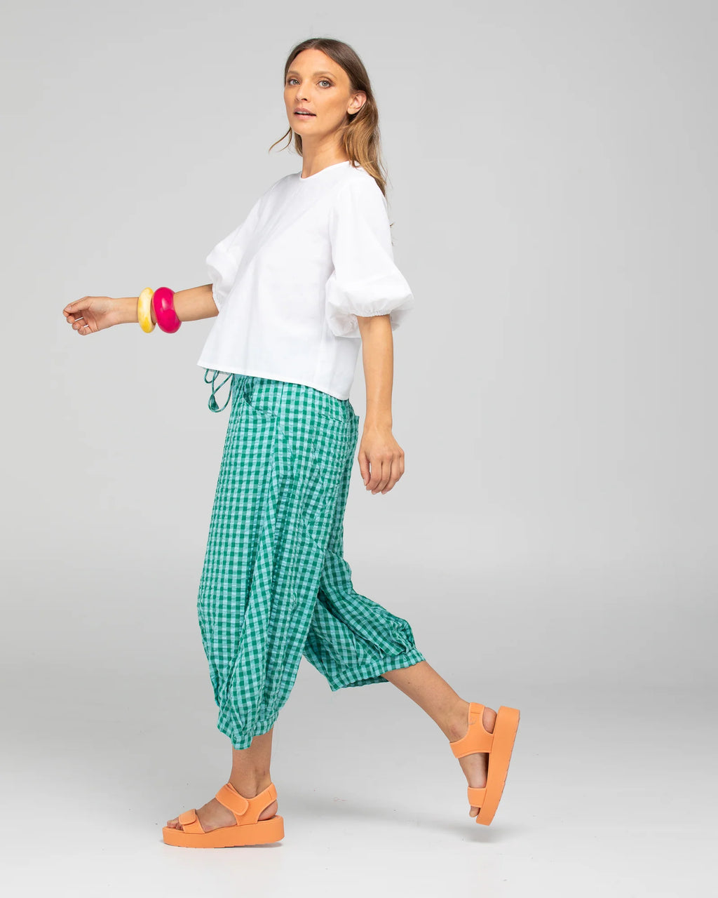 BOOM SHANKAR - GURU PANT - GREEN SEERSUCKER