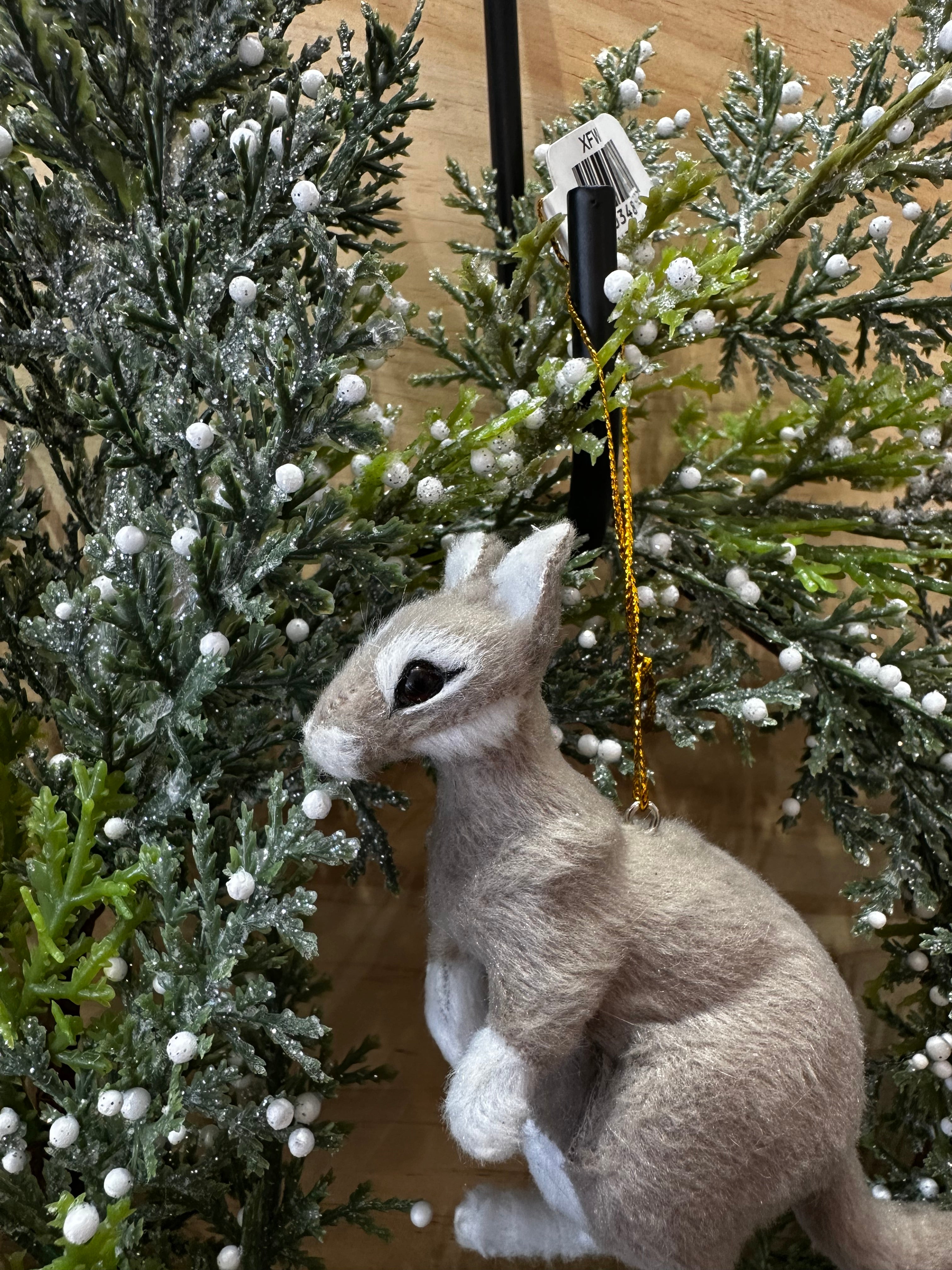 Kangaroo ornament hanging grey - 2024