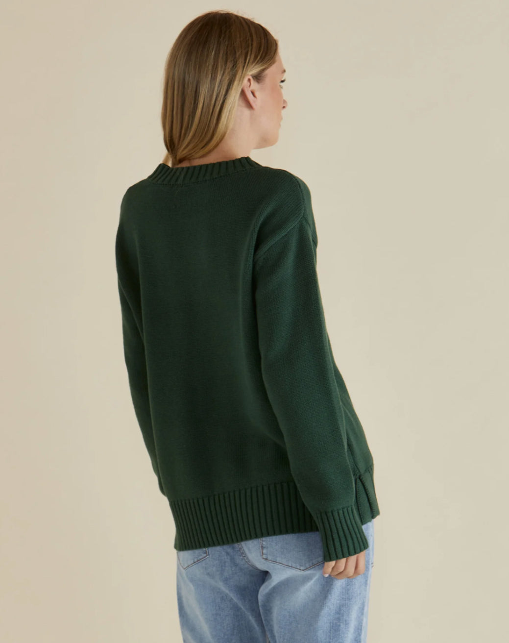 BETTY BASICS - ANDY KNITTED JUMPER - DARK GREEN