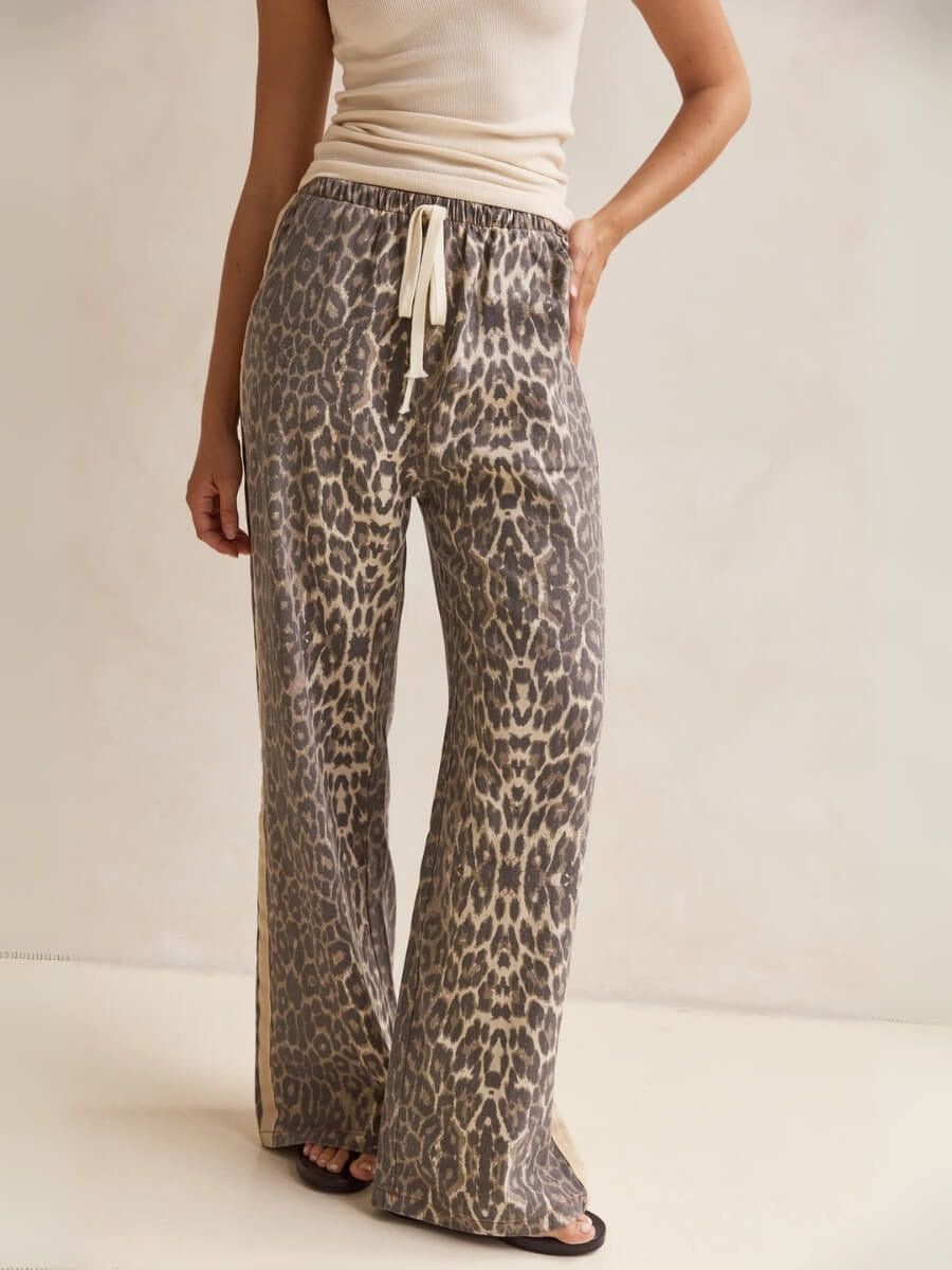 WIDE LEG PANT - LEOPARD PRINT