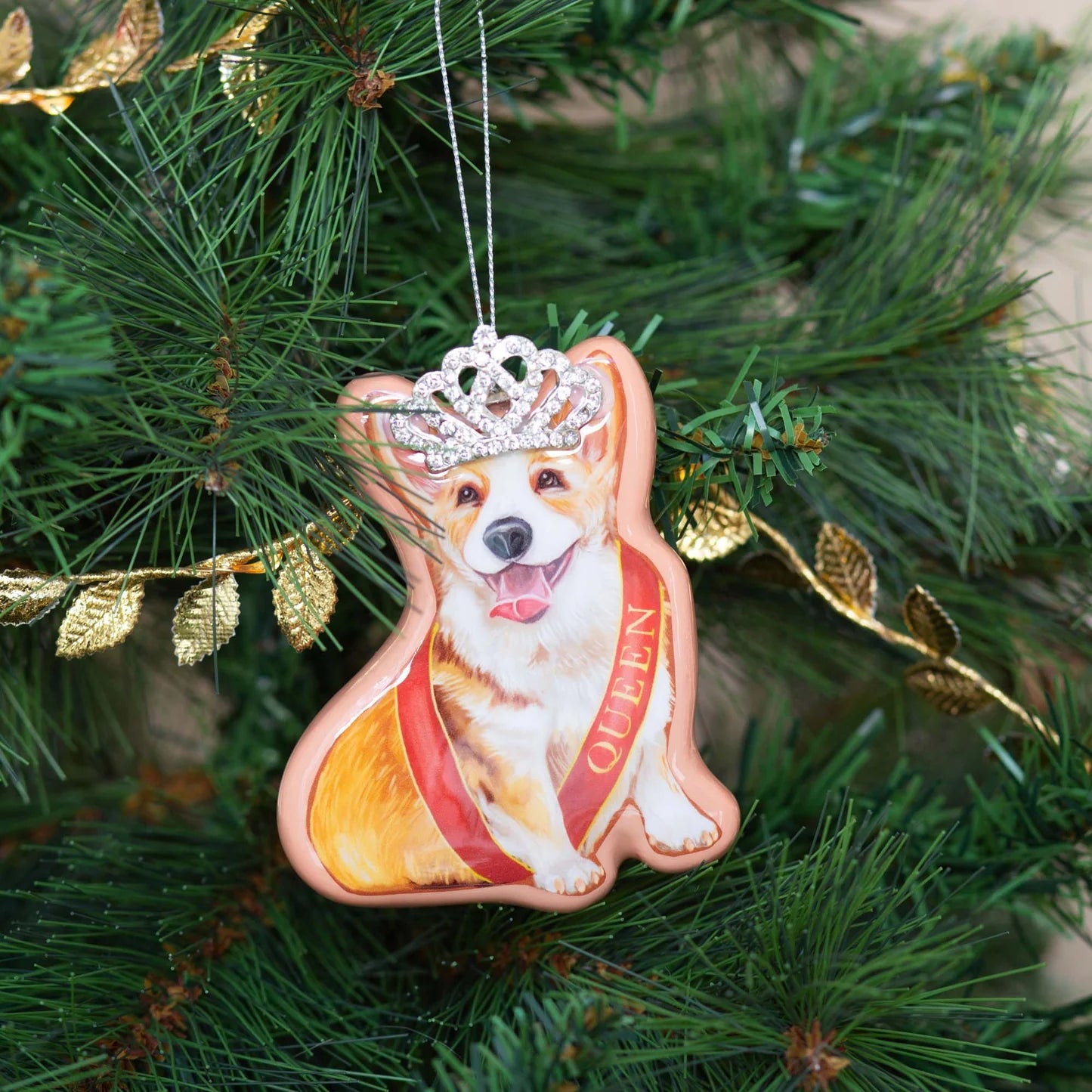 3D BAUBLE CORGI QUEEN SASH