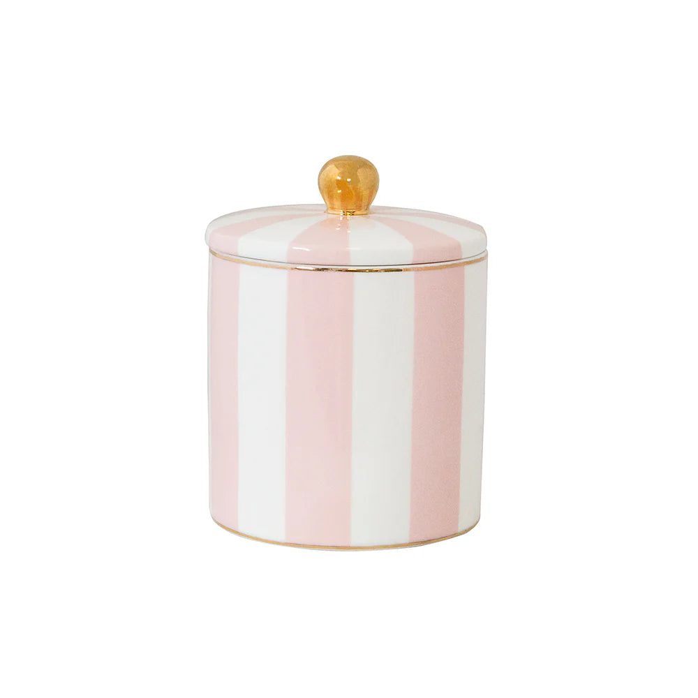 CRISTINA RE Blush Stripe Candle - Strawberry Champagne
