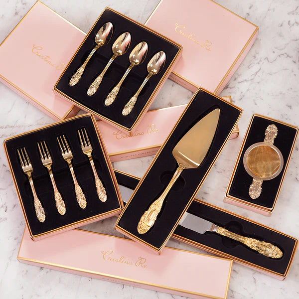 CRISTINA RE VINTAGE CAKE FORKS SET GOLD