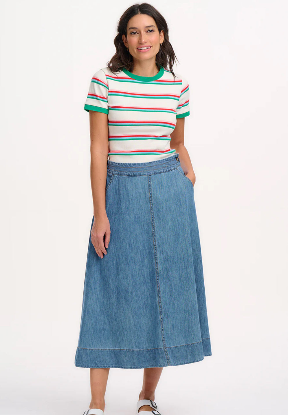 Orianna Skirt - Mid-Blue Denim