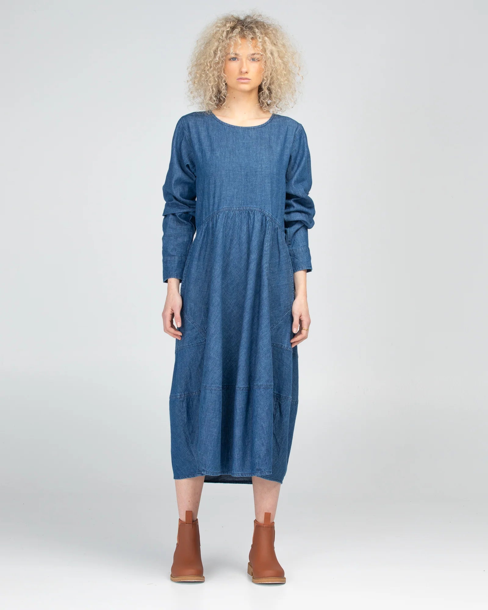 BOOM SHANKAR GURU DRESS - MID WASH DENIM