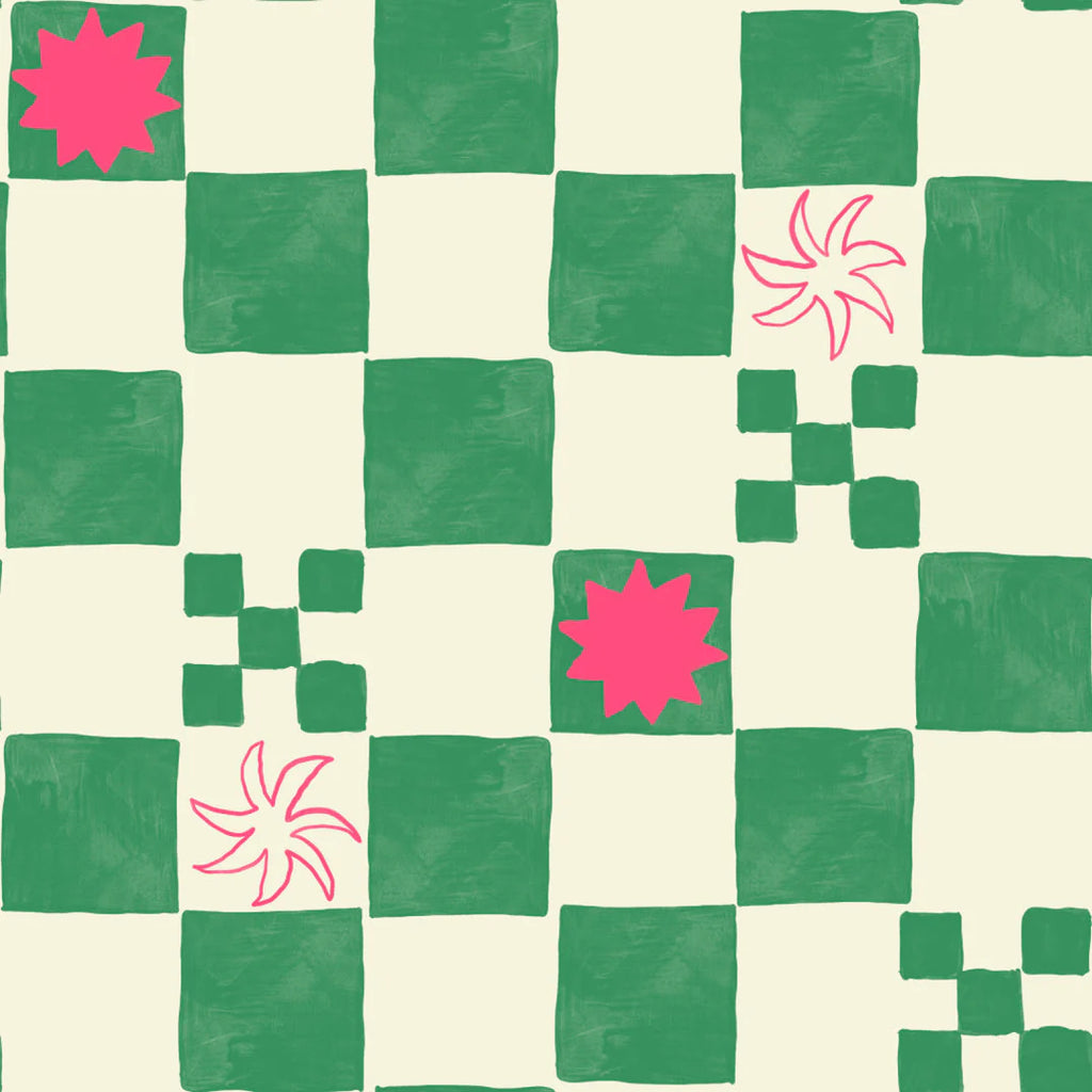 RIVA HAIR WRAP IN GREEN CHECK