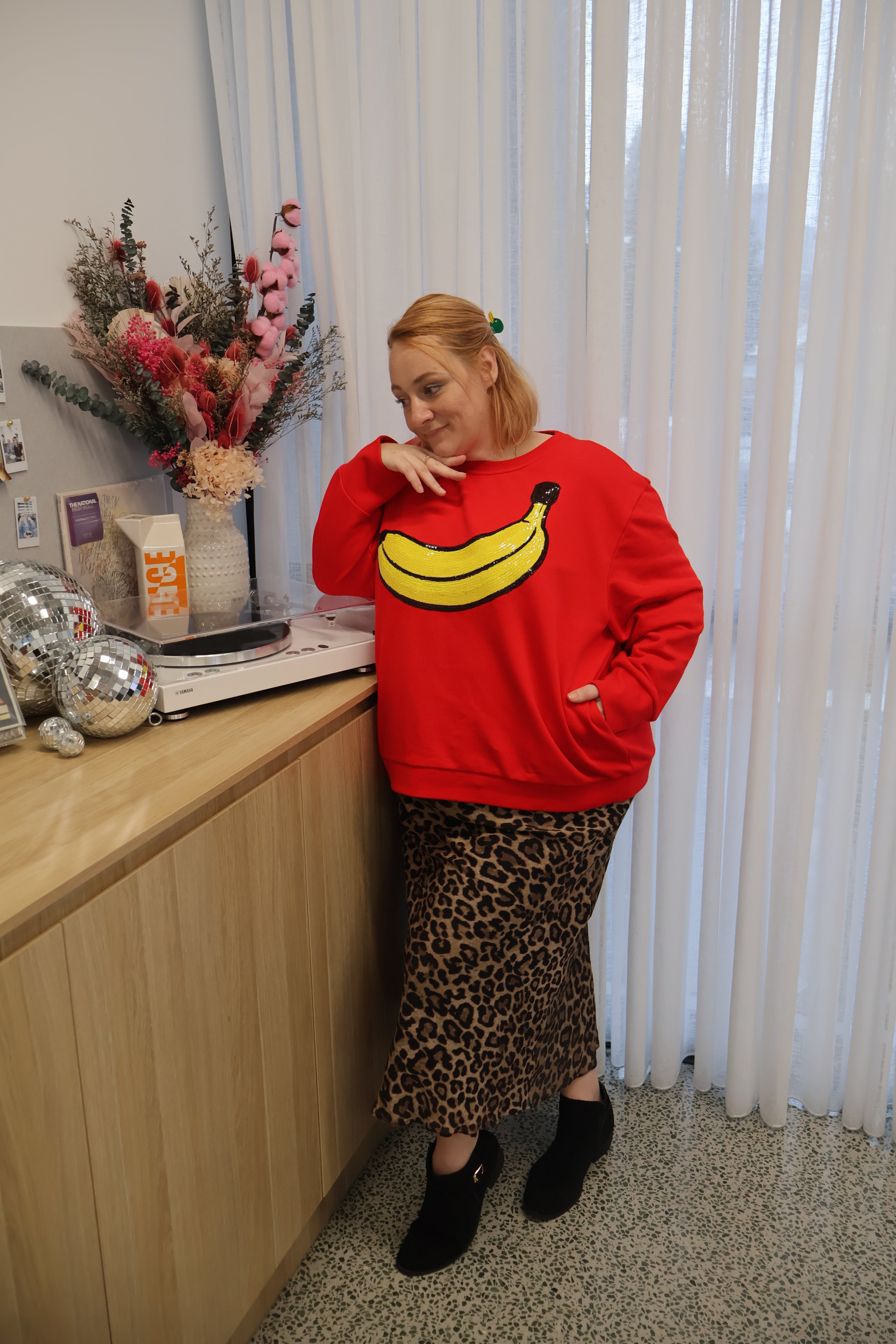 Renee Jumper in Banana Sequins