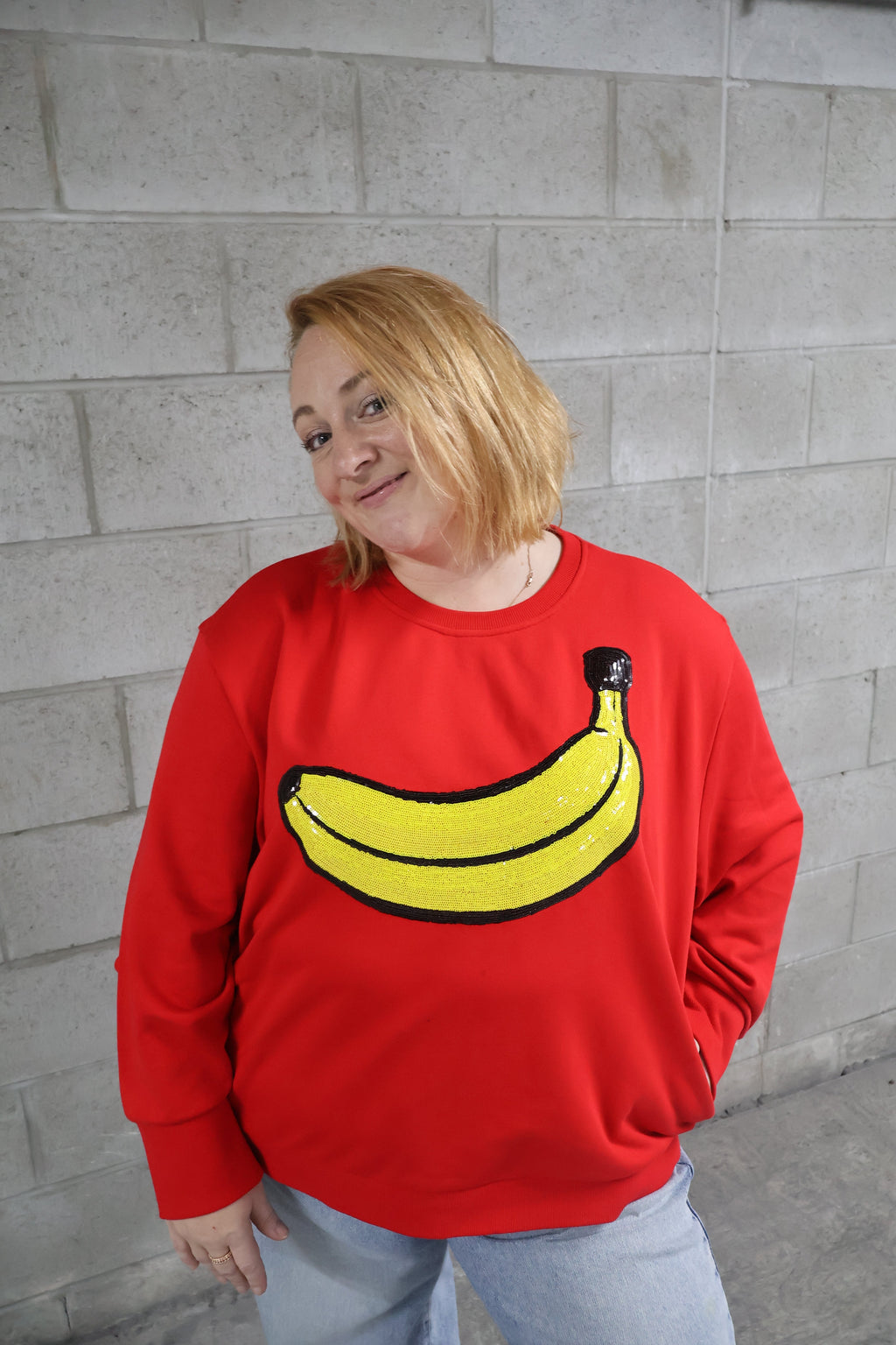 Renee Jumper in Banana Sequins