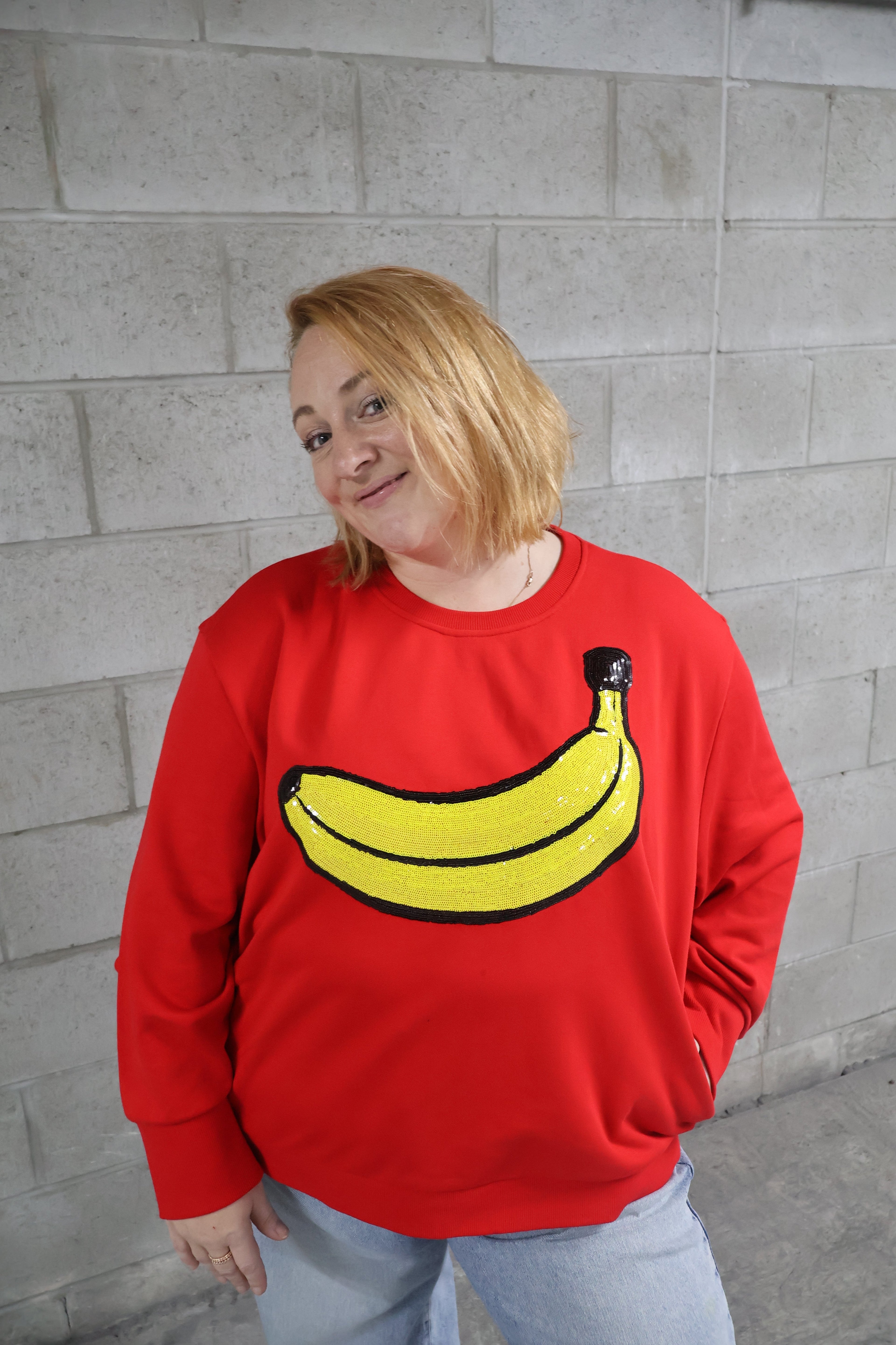Renee Jumper in Banana Sequins