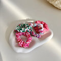 PINK/GREEN SCRUNCHIES SET OF FOUR