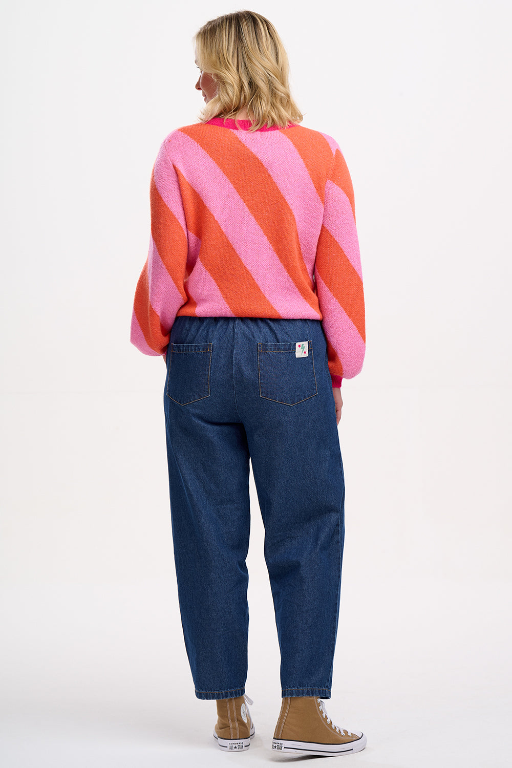 ESSIE JUMPER - PINK/ORANGE, DIAGONAL STRIPE