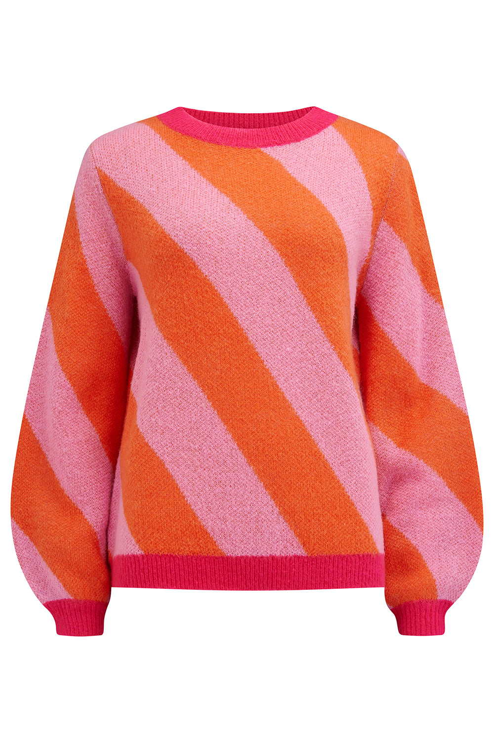 ESSIE JUMPER - PINK/ORANGE, DIAGONAL STRIPE
