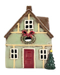 Green Christmas House Tealight Holder