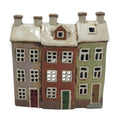 Coloured Door Triple House Tealight Holder