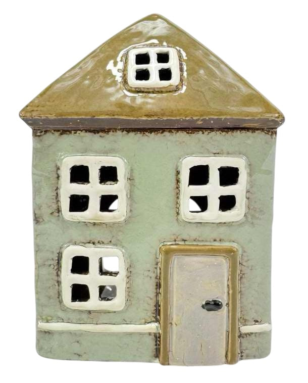 Light Green Cottage Tealight Holder