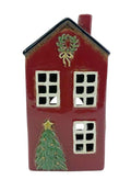 Christmas House with Tree and Wreath Tealight Holder