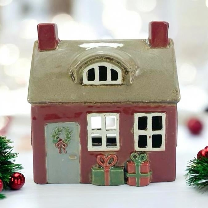 Christmas House with Presents Tealight Holder view 2