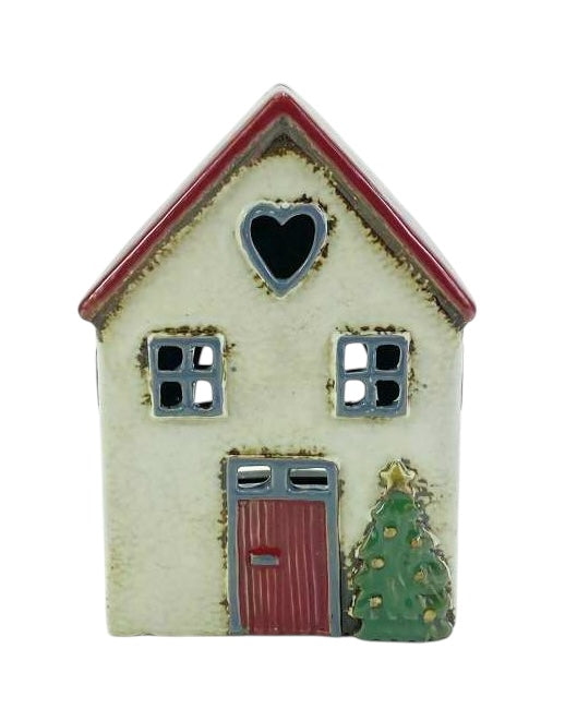 Christmas Heart House Tealight Holder