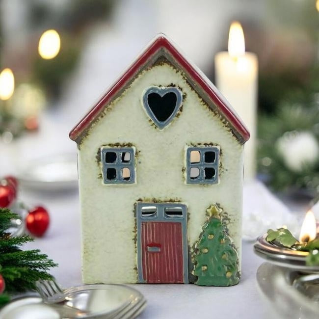 Christmas Heart House Tealight Holder view 2
