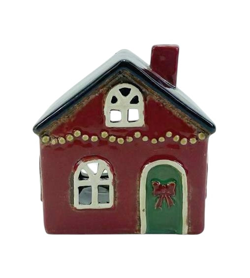 Christmas House with String Lights Tealight Holder