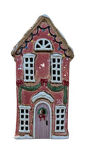 Pink Christmas House Tealight Holder