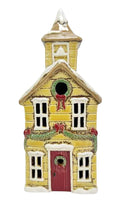 Yellow Christmas Church Tealight Holder