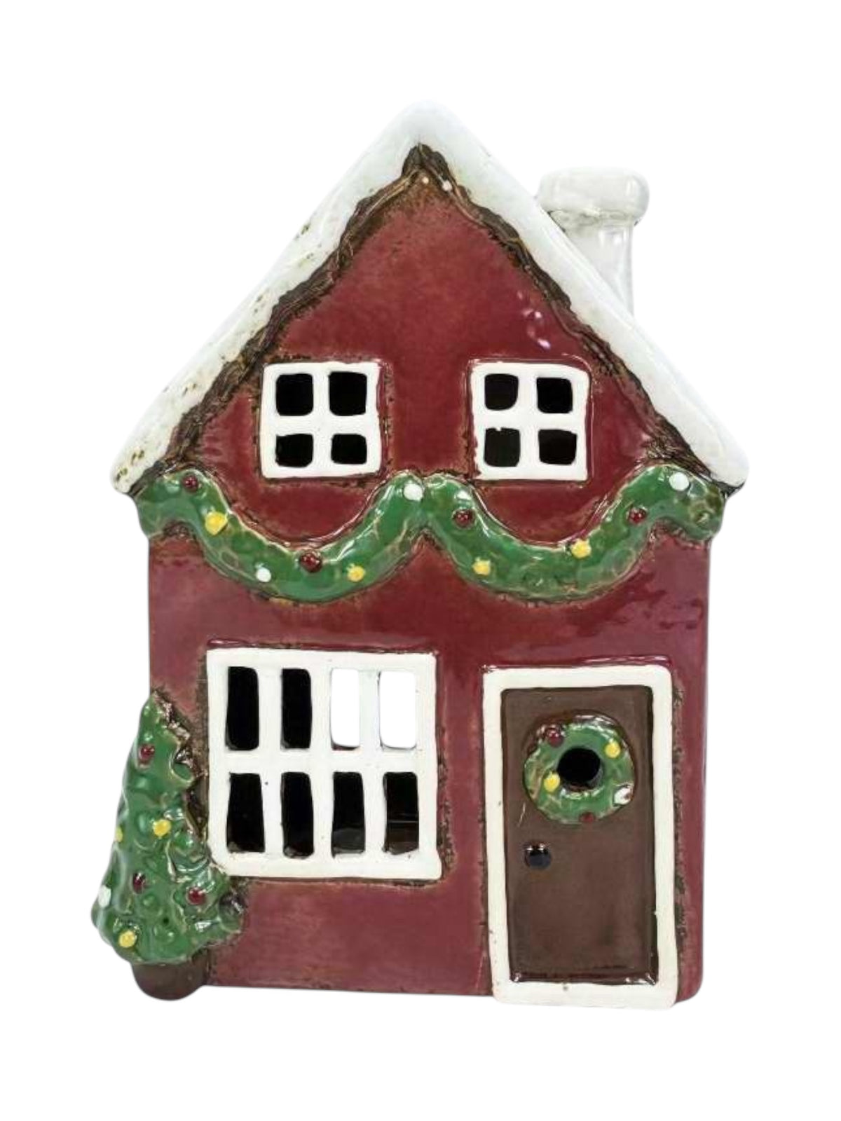 Christmas House with Garland Tealight Holder